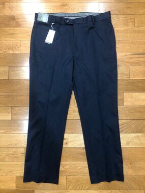 NWT Daniel Cremieux Signature Collection Stretch Waistband Navy Pants 38x30